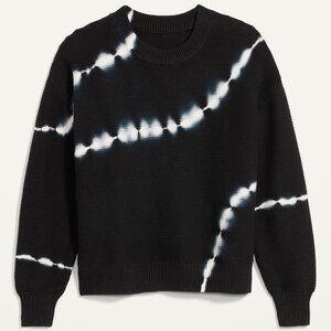 Old Navy Tie-Dye Stripe Textured Crew-Neck Sweater for Women